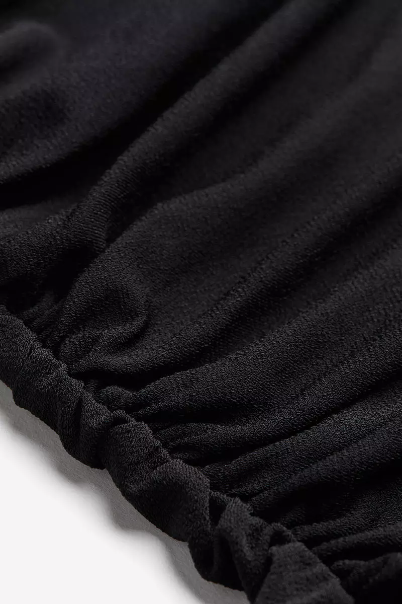 Gathered turtleneck dress