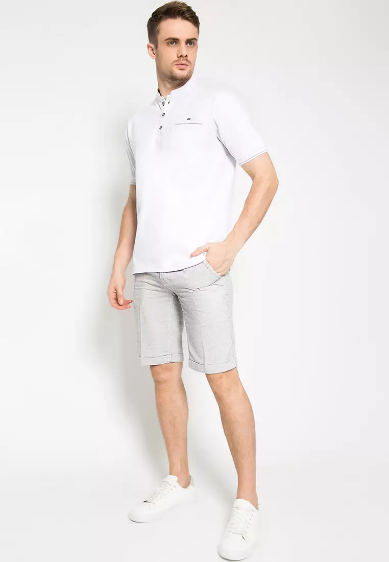 LGS - Celana Pendek Pria Casual - Polos - Abu - Slim Fit - CSS.429.054.264.C
