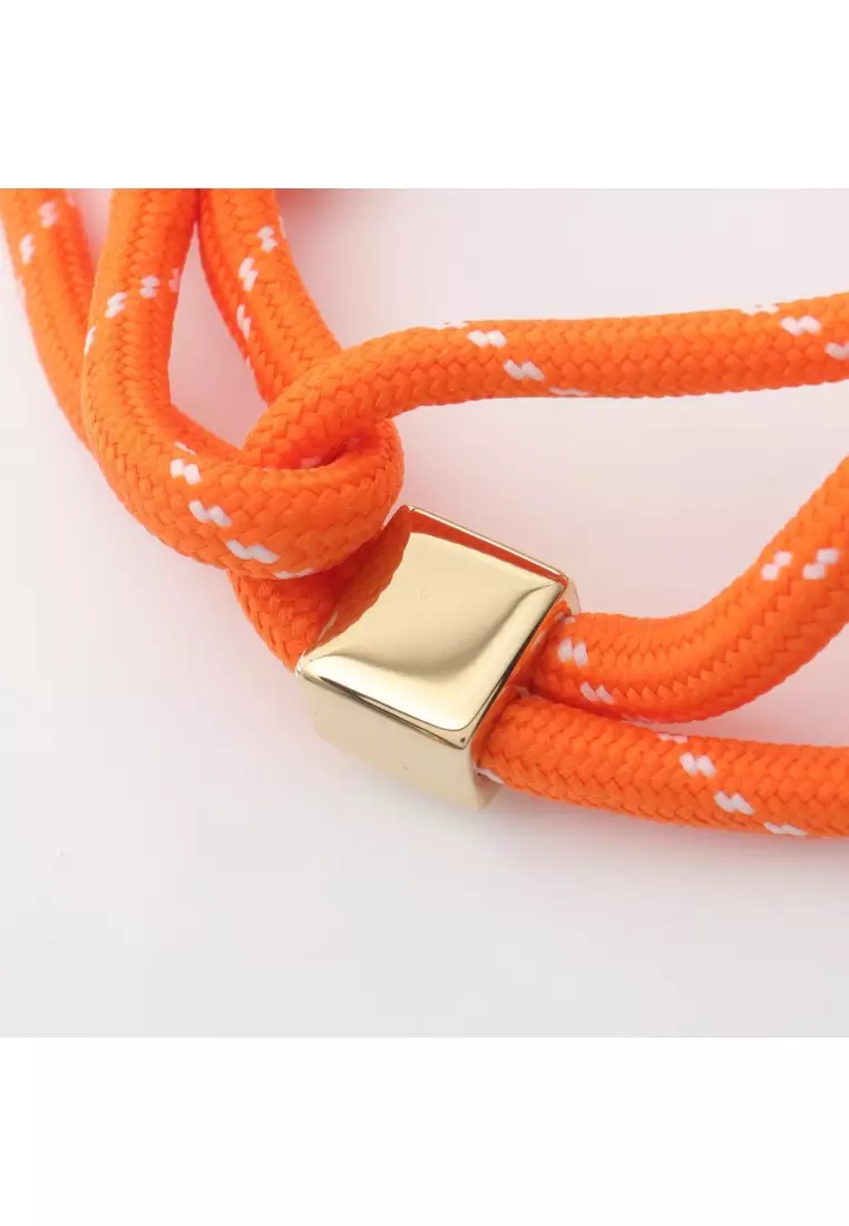 Pre-Loved MIU MIU coat bracelet GP (gold plated) fabric gold orange white