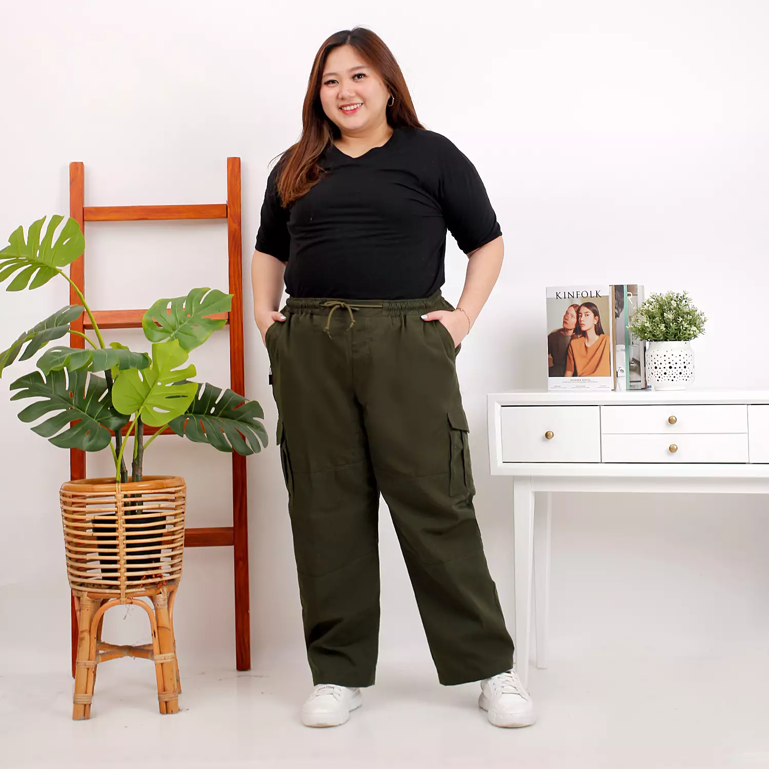  DESSY BIG Celana Cargo Wanita Ukuran Besar BIG SIZE Cargo Pants - ARMY