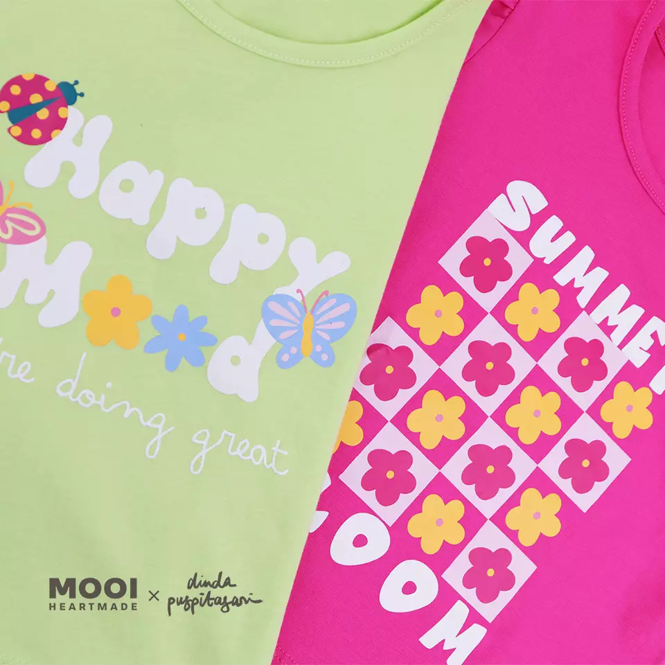 Mooi X Dinda Puspitasari Kaos Anak Perempuan T-shirt Graphic Tee Girls - Green Glow