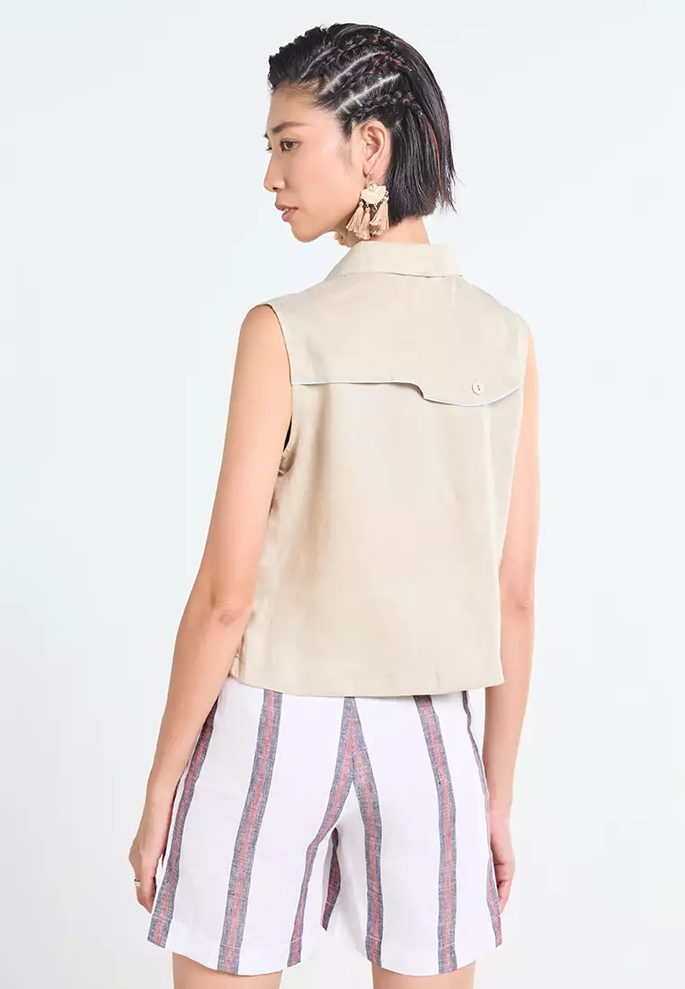 Striped Linen Shorts