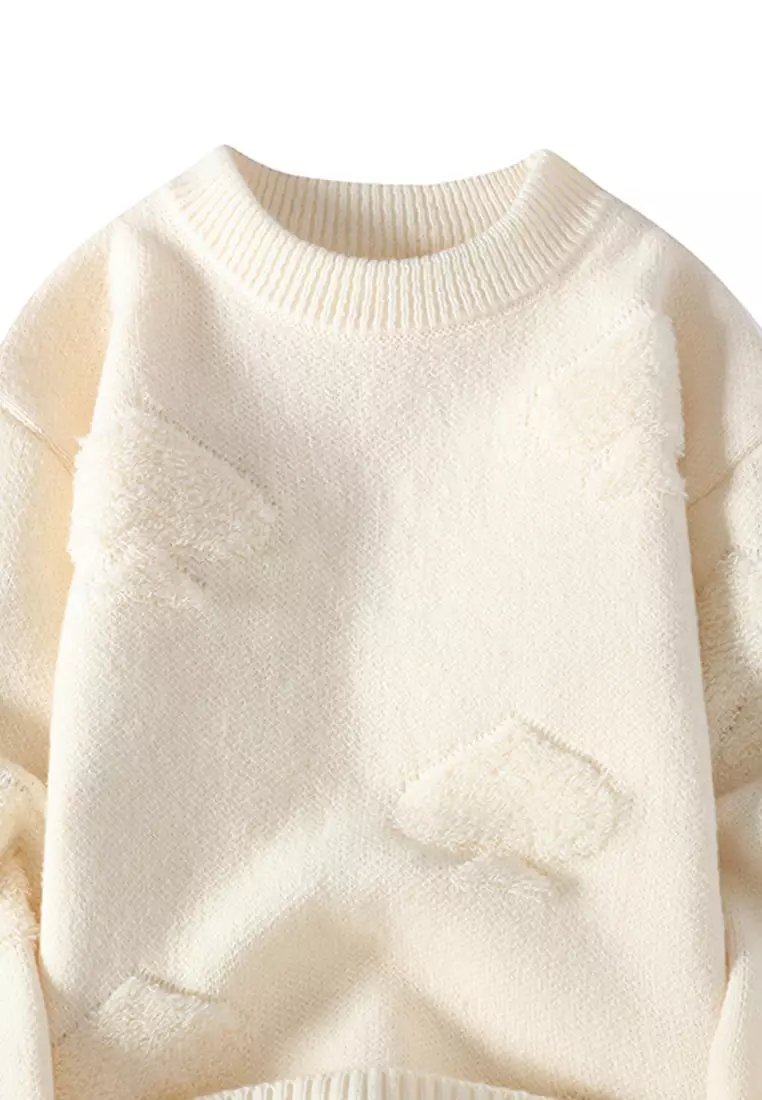 White puffy sweater on sale
