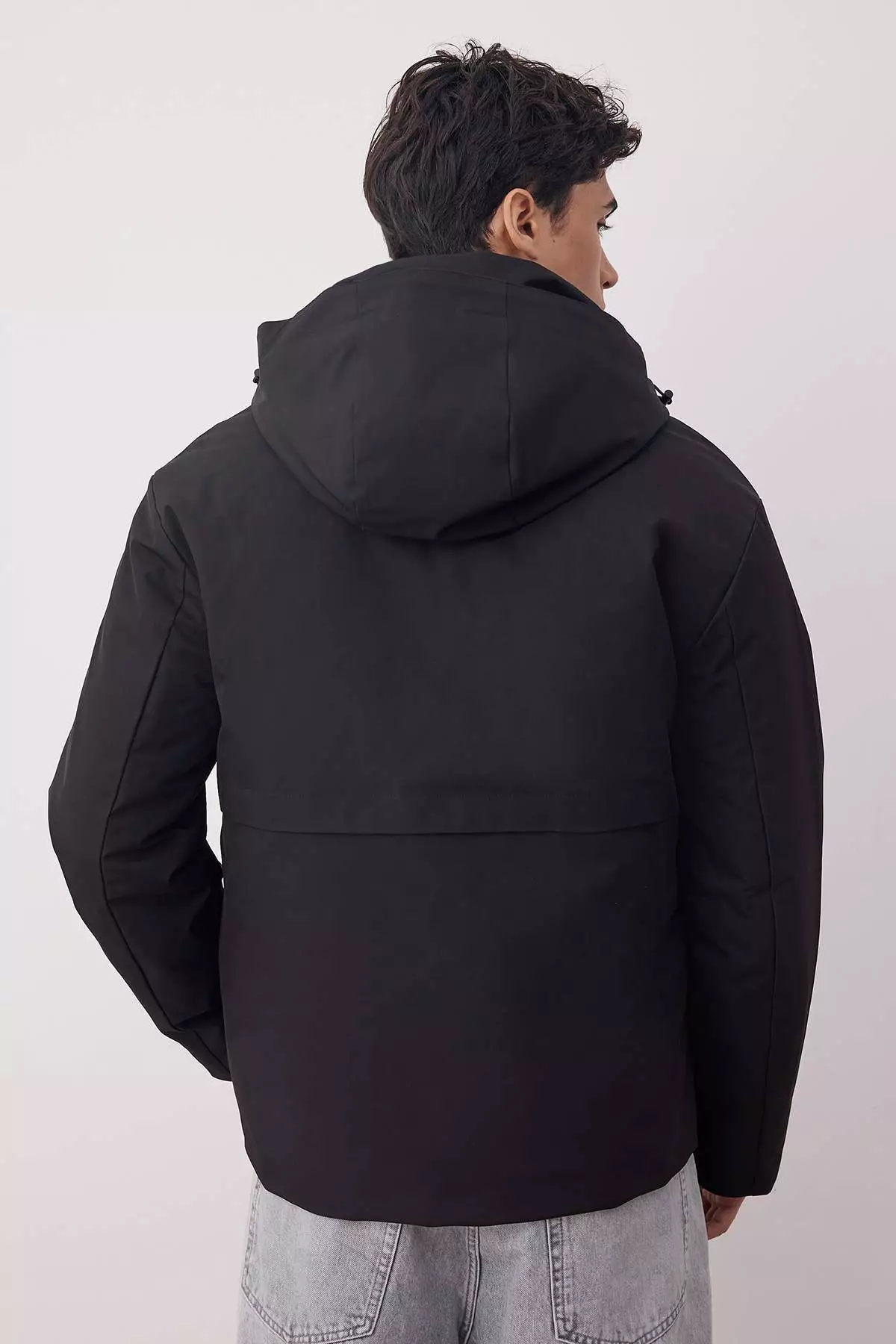 Black Fitted Winter Parka Thick Men'S Coat Tmnaw26Mo00007