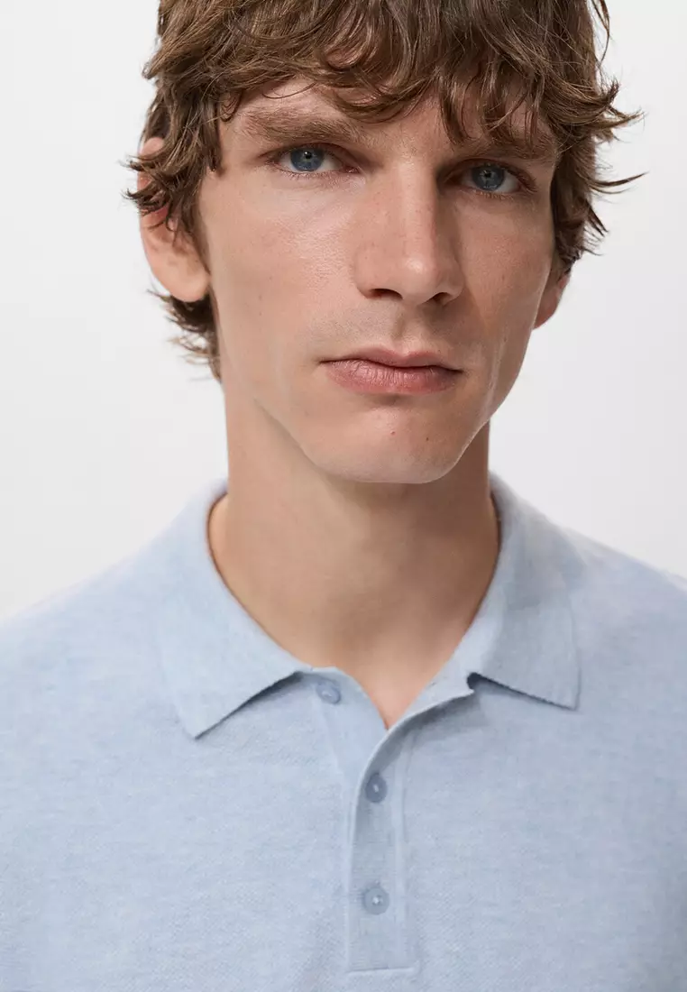 Structured Knitted Slim-Fit Polo Shirt