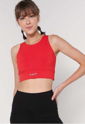 Athletique Recreation Club red Active Crop Sports Bra 68459USE70534CGS_1