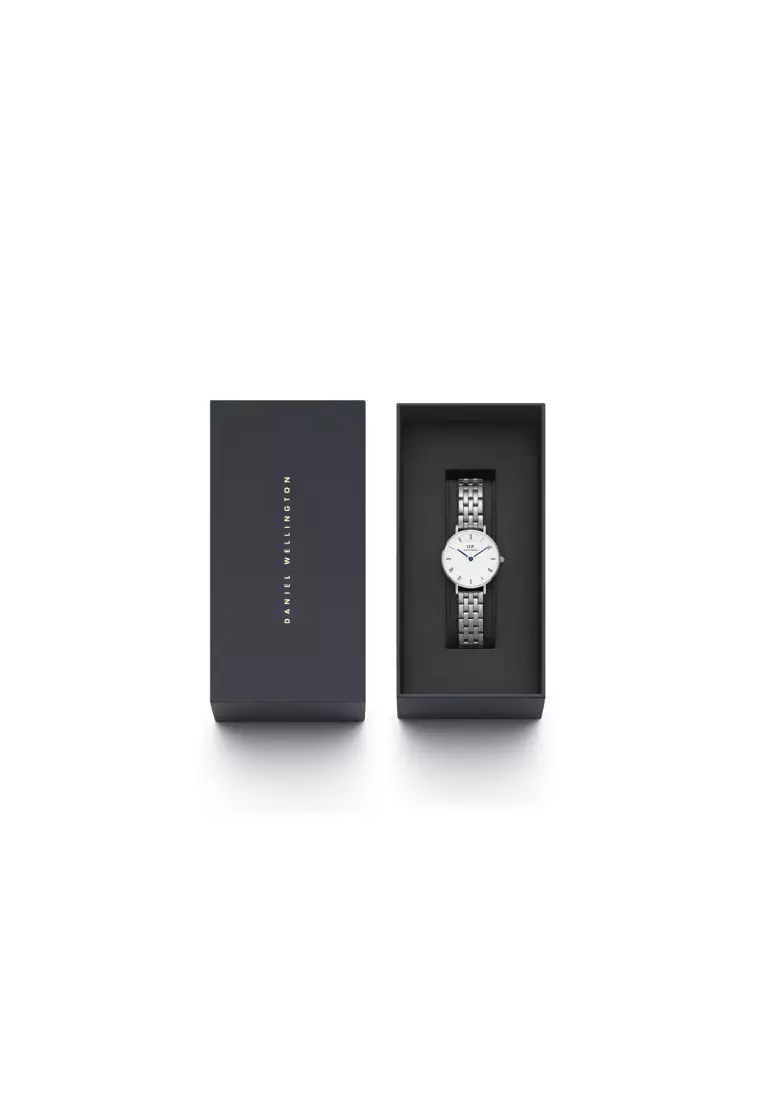 Petite Roman numerals 28mm 5-Link Silver White Dial - Fashion Watch for women - Stainless Steel Strap Watch - Female Watch - DW Official - Authentic