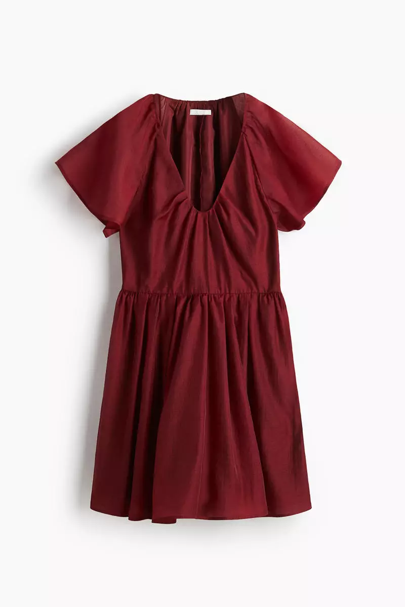 Butterfly-sleeved dress