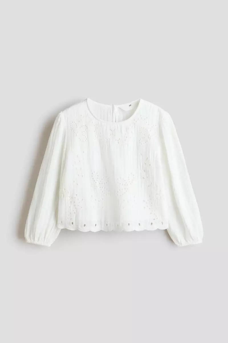 Broderie anglaise muslin blouse