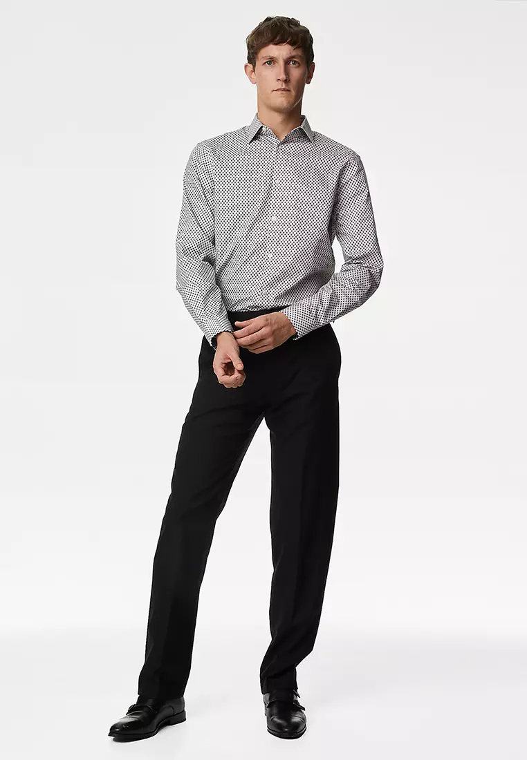 Regular Fit Easy Iron Pure Cotton Print Shirt