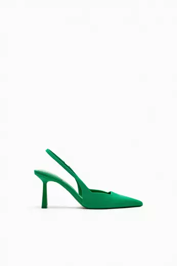 ZARA High-Heel Fabric Slingback Shoes 2025 | Buy ZARA Online