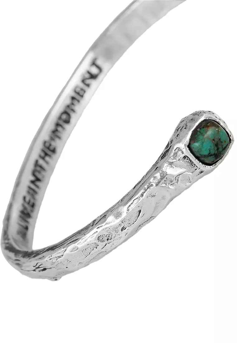 EXCLUSIVE Gelang Perhiasan Perak 925 Pria Bangle Chrysocolla Turquoise Gemstone