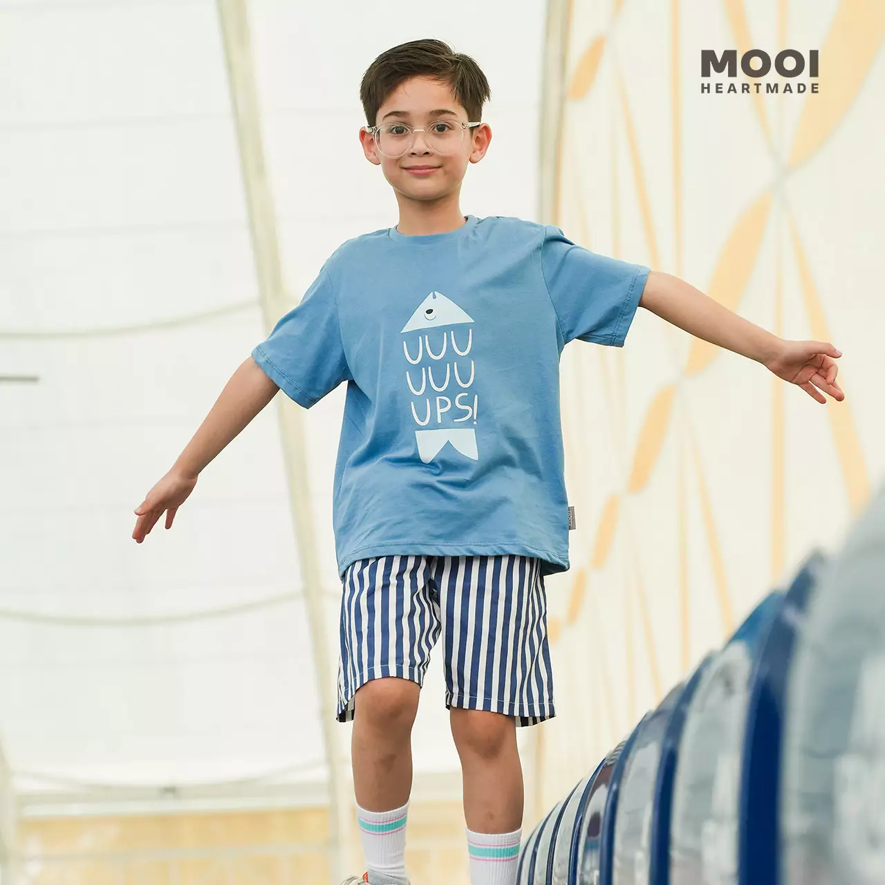 Mooi Celana Pendek Anak Laki-laki Aaron Striped Pants - Khaki