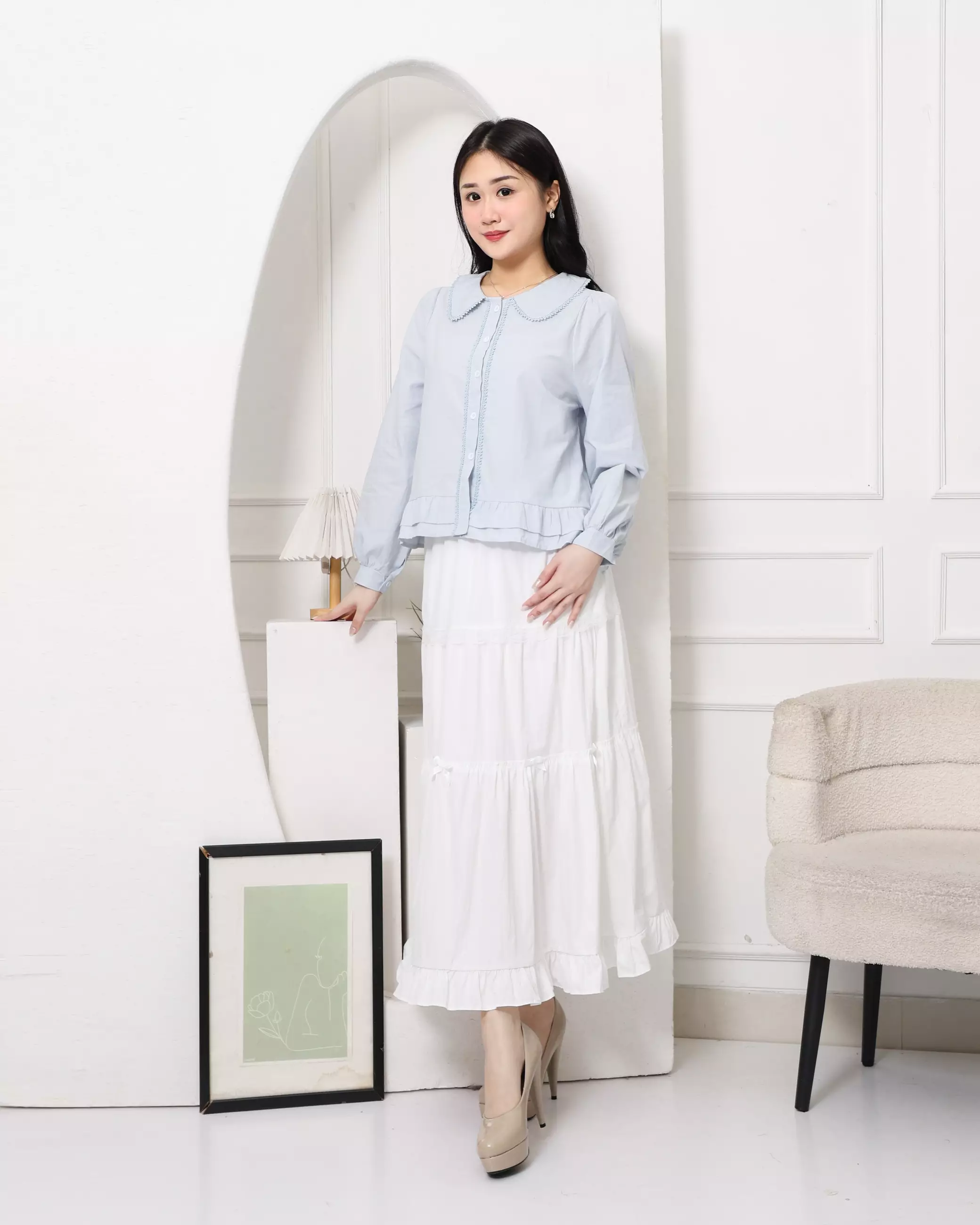 Eunha Blouse in Light Blue