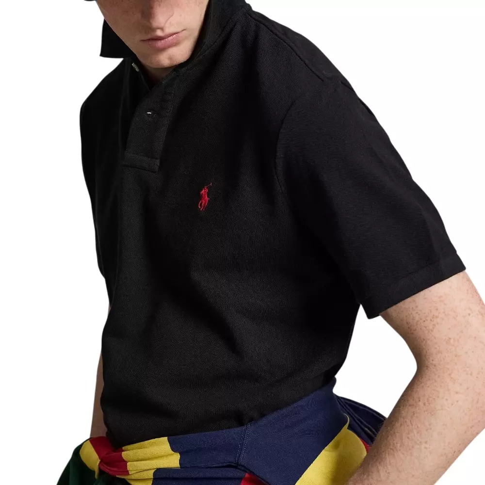 The Iconic Mesh Polo Shirt Classic Fit Black/Red