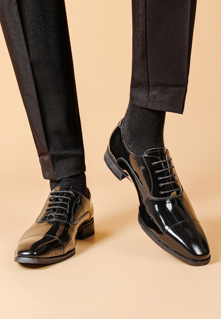 Glossy Cowhide Cap Toe Business Shoes MK5009-L1