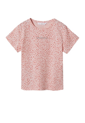 MANGO KIDS pink Embroidered Logo Print T-Shirt 4B438KACE4D503GS_1