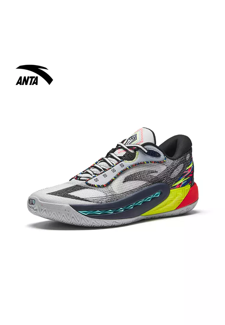 Discount on Anta  shoes - SKU: Shock Wave 6.0 (Shock The Game) Basketball Shoes in Black/White/Yellow/Red