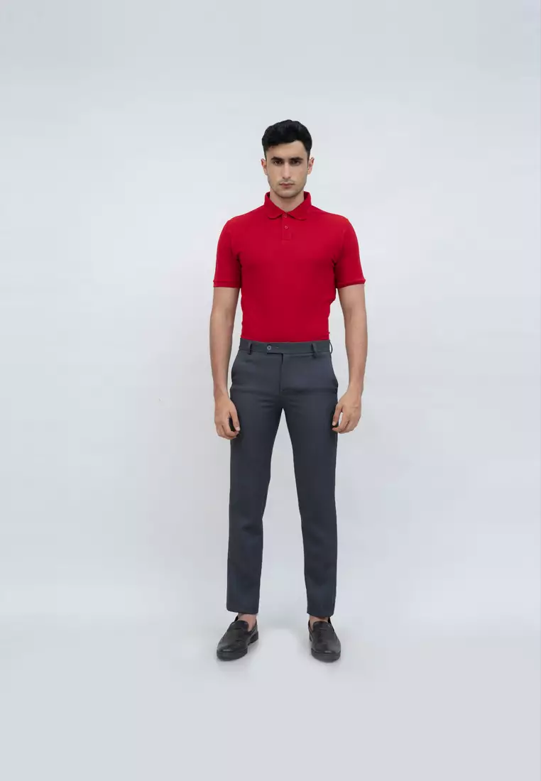 polo shirt baju kaos kerah polo slim houseofcuff merah