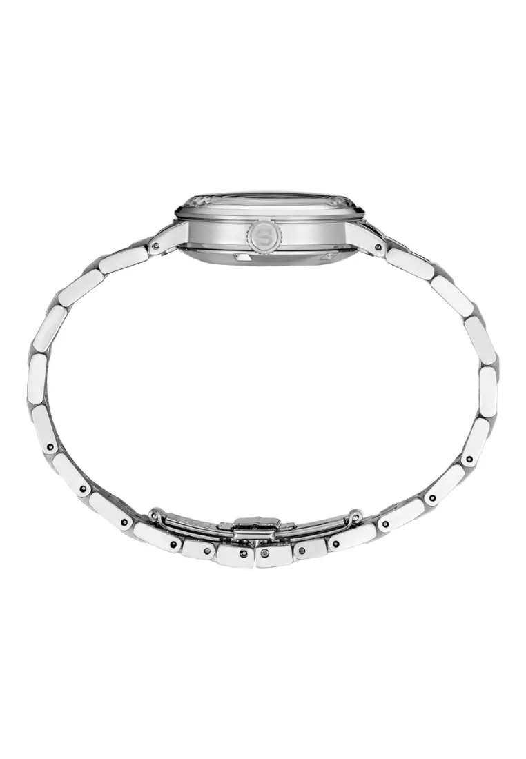 Seiko Presage Cocktail Time ‘Hot Buttered Rum’ Diamond-Set 30mm White Dial Stainless Steel Band Automatic Watch SRE017J1