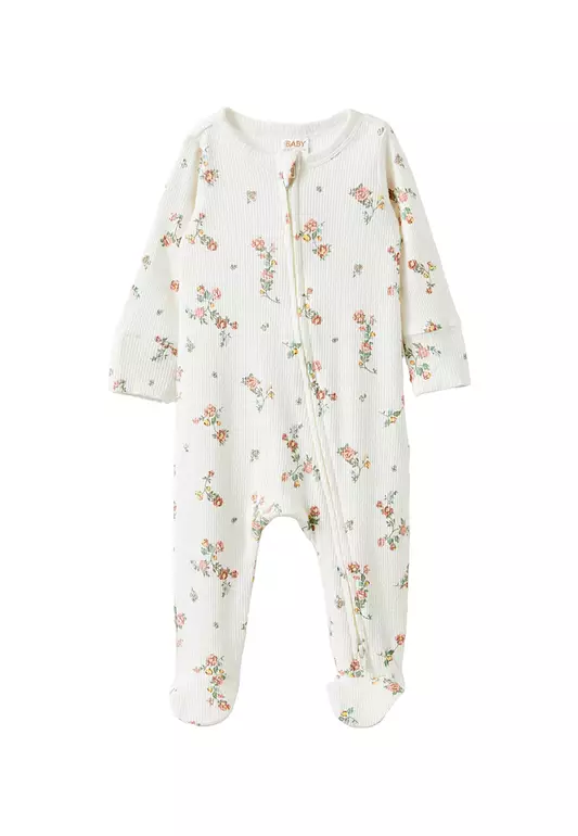 Organic Pointelle Zip Romper