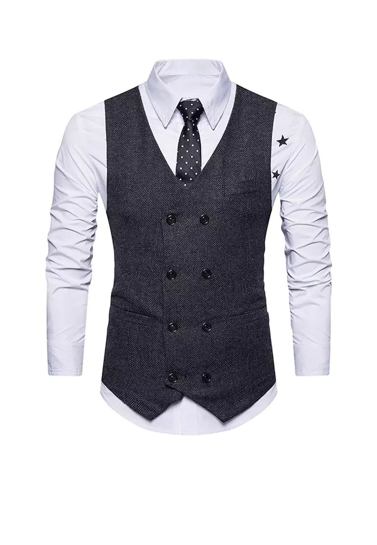 Mens black clearance vest casual