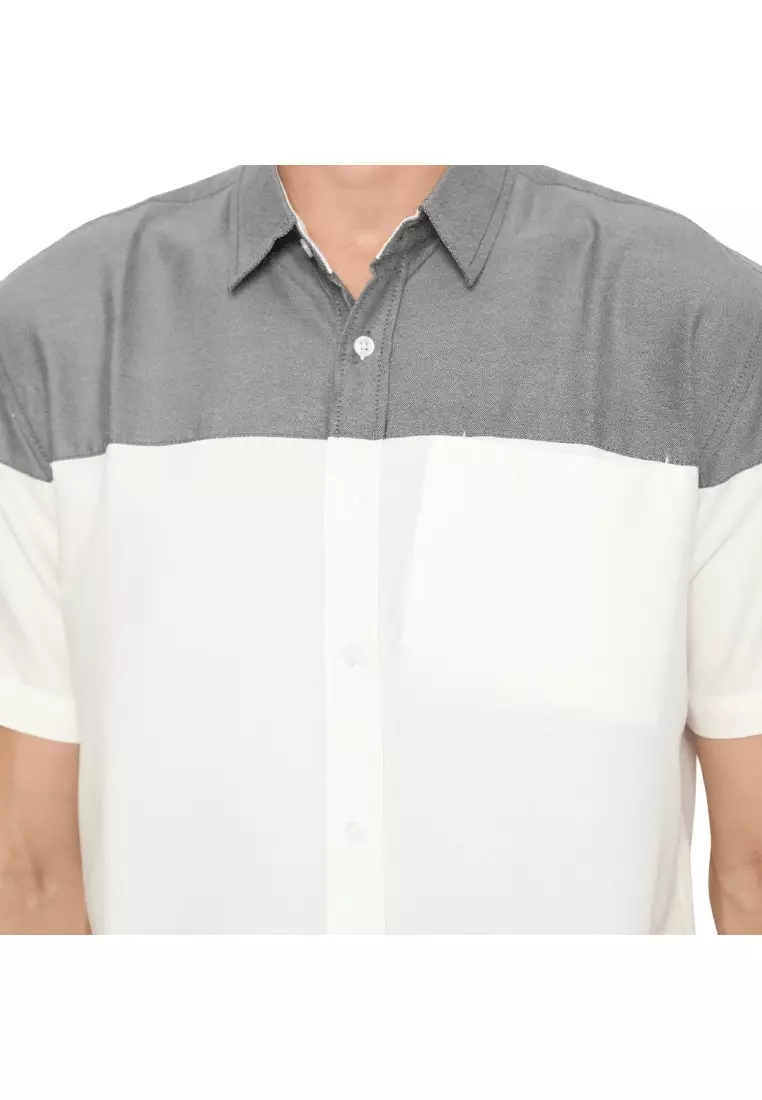 RBJ Kemeja Polos Kombi Off White Regular Fit Pria