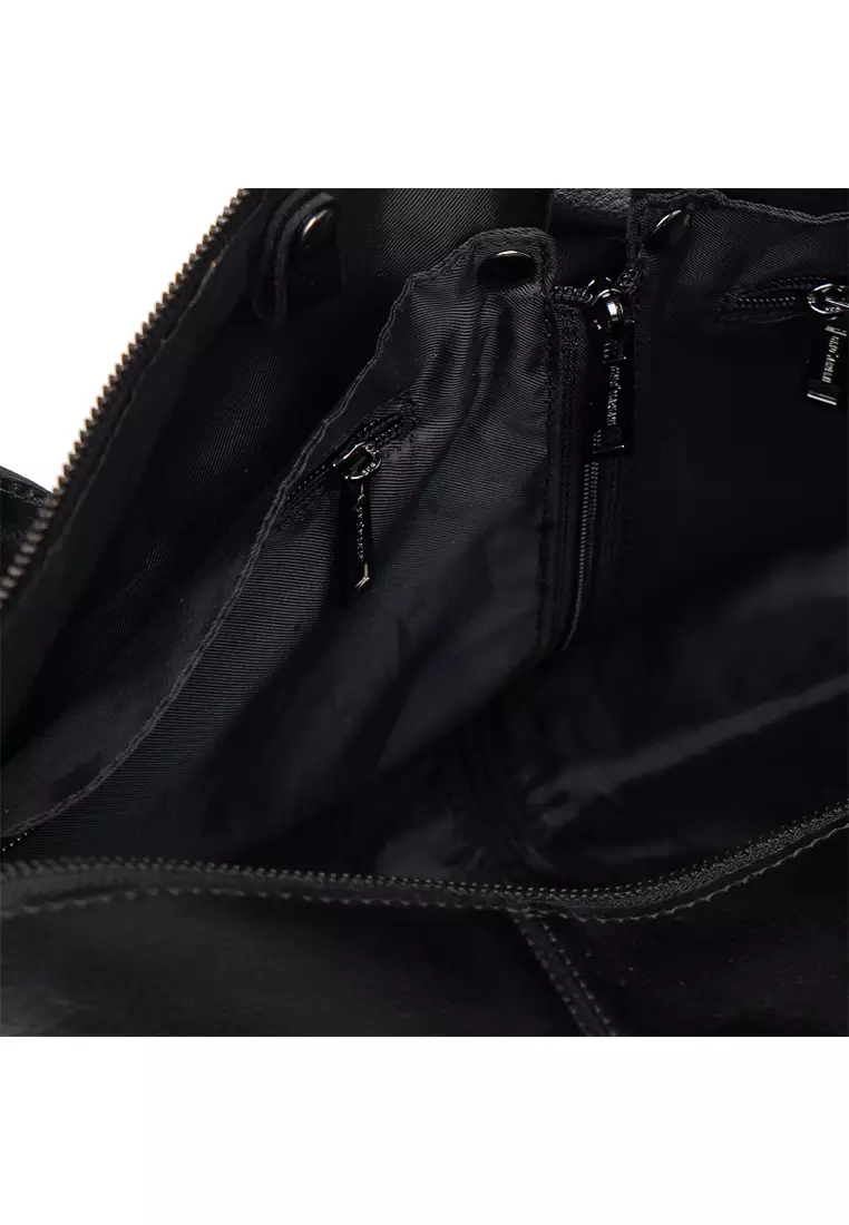Tas Kulit Travel Duffle Bag Gino Mariani Adamo Black