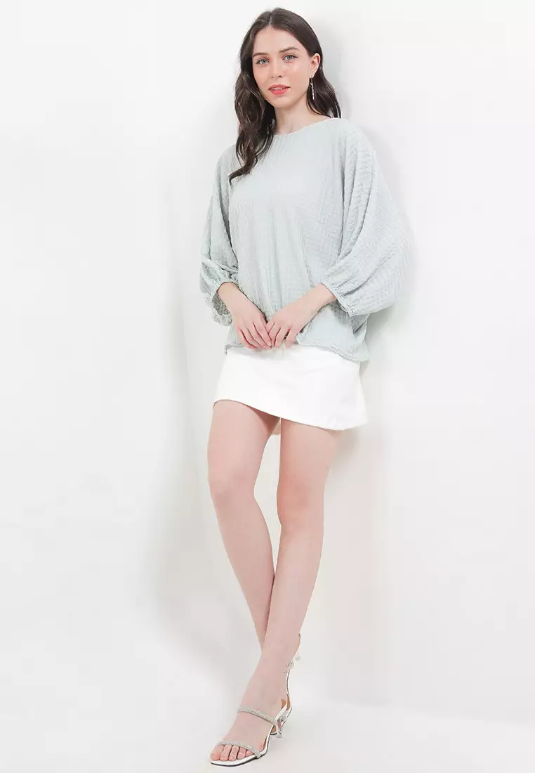 Dolman Sleeve Textured Blouse