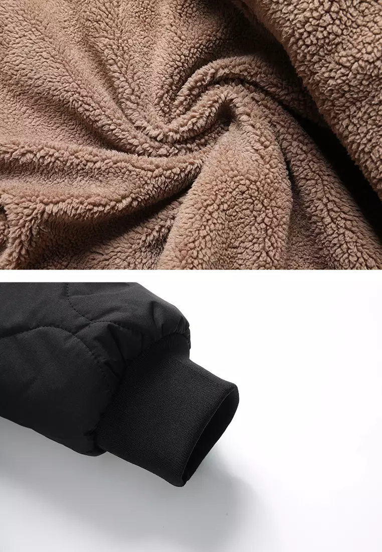 Fleece-lined Stand Collar Quilted Jacket CSCF-B51