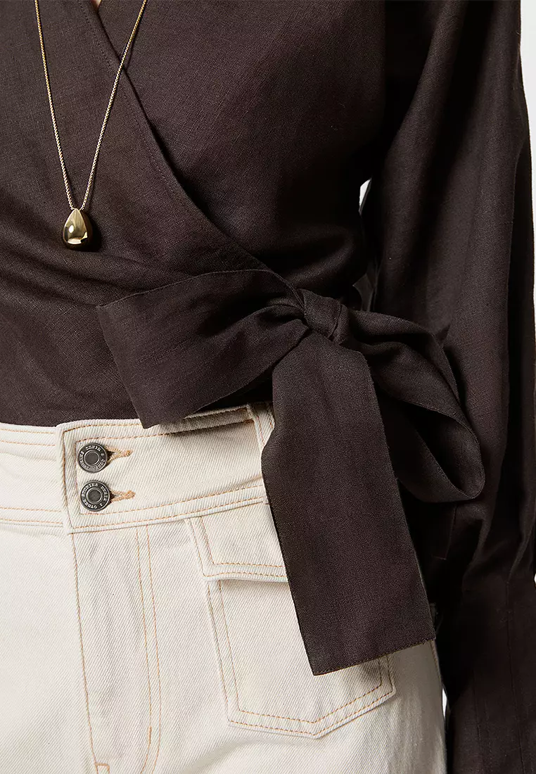 Linen Wrap Blouse