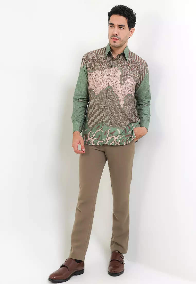 Evano Kemeja Batik Exclusive Premium Pria Casual Modern Lengan Panjang