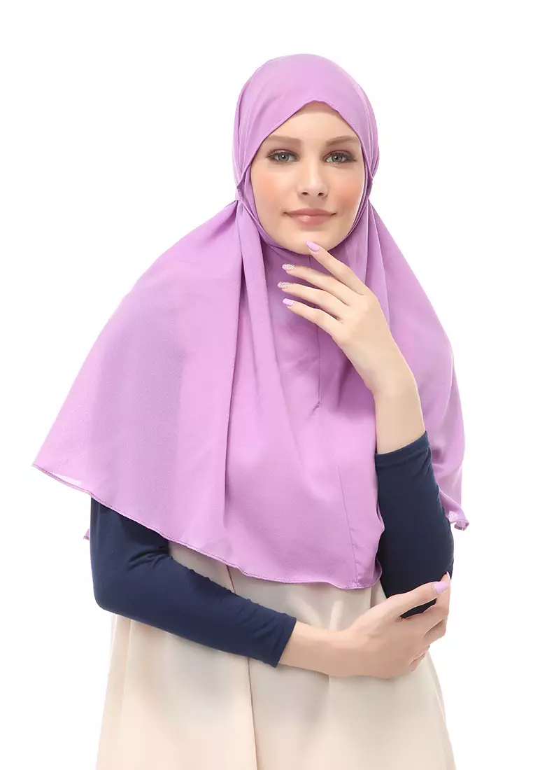 Tamara Jilbab Muslimah Wanita Motif Polos Relaxed Fit - Violet