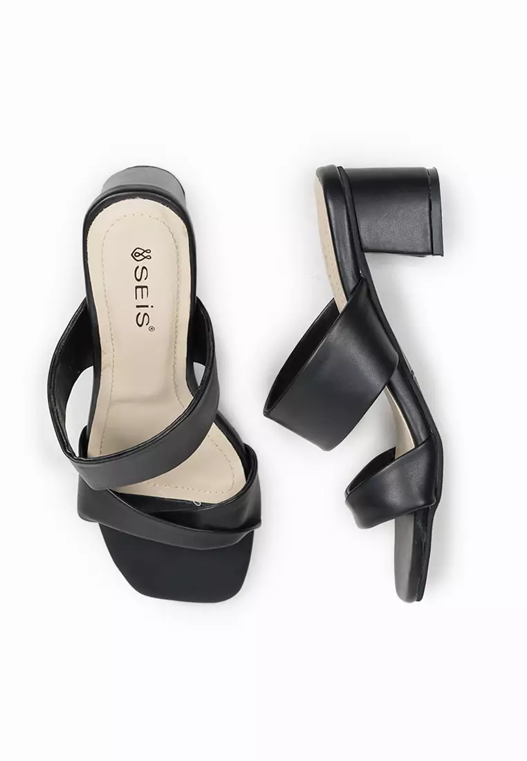 SEIS Amori Sandal Heels Wanita Hak 5 cm - BLACK