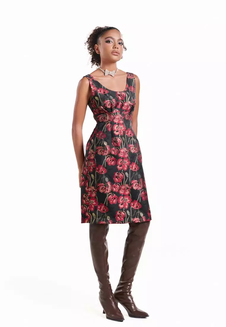 Floral Brocade Dress
