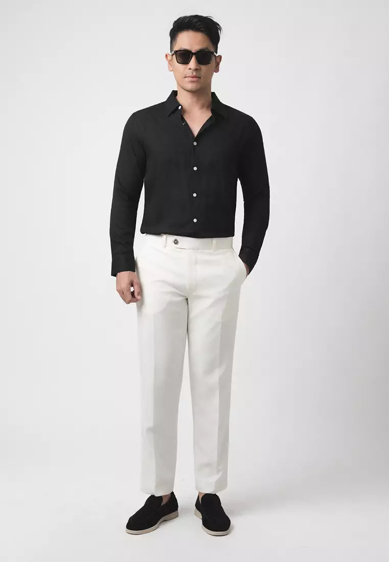 Viscose Solid Black Casual Shirt