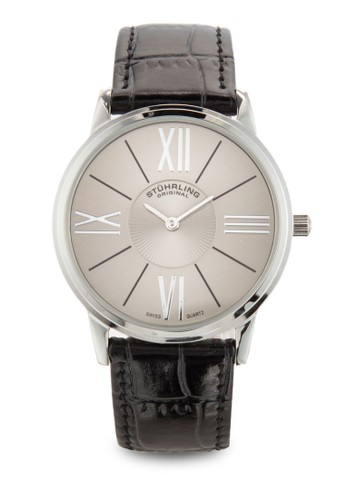 Stuhrling Original 533.02 Classic Ascot Solei 纖esprit 請人薄圓框手錶, 錶類, 飾品配件