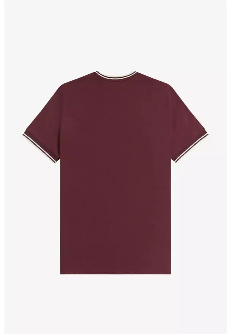 Fred Perry M1588 Twin Tipped T-Shirt (Oxblood / Ecru)