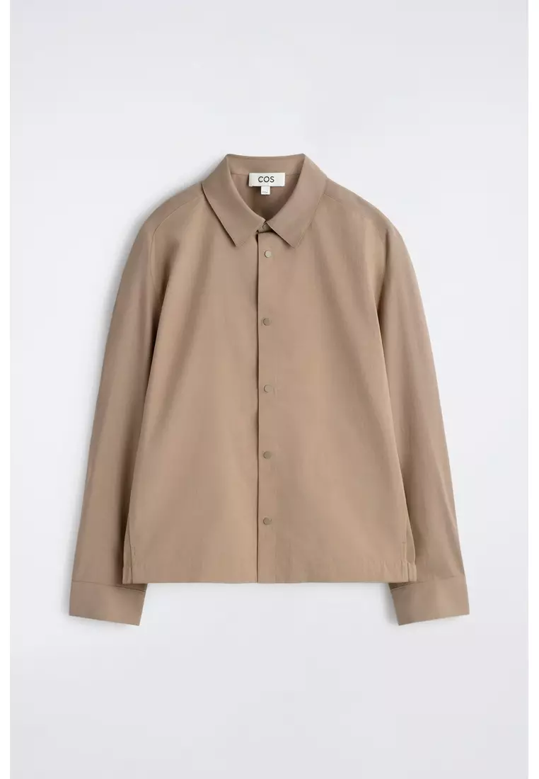 CONTRAST-PANEL COTTON OVERSHIRT
