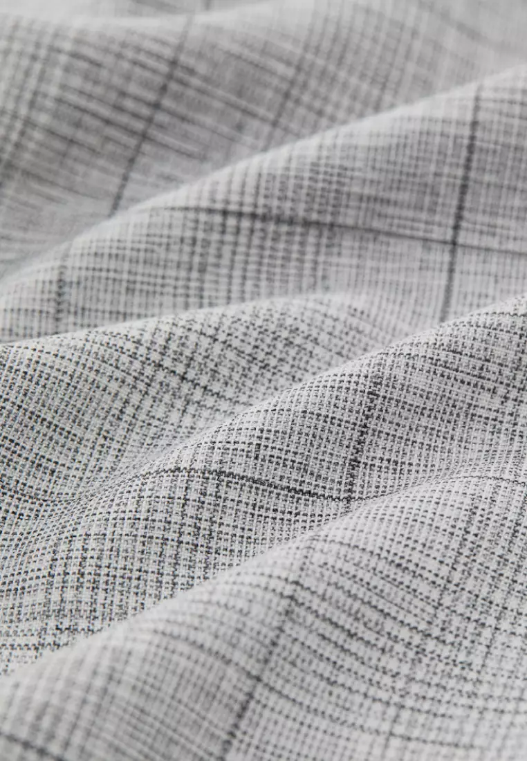 Light Grey Check Slim Suit