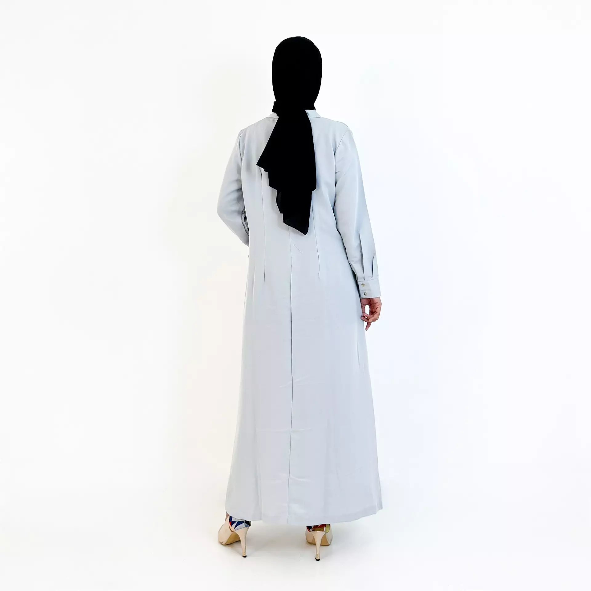 Tia Long Dress (Gamis Panjang Wanita) Abu