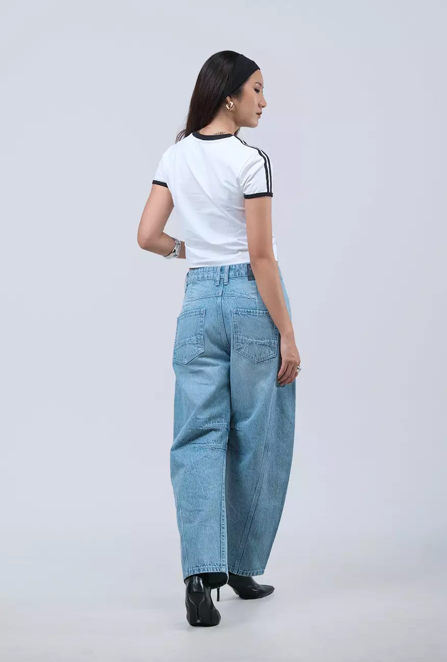 Celana Jeans Wanita Barnet Barrel Light Blue