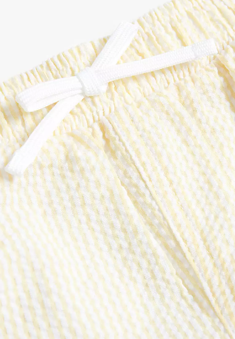 Cotton Blend Seersucker Swim Shorts