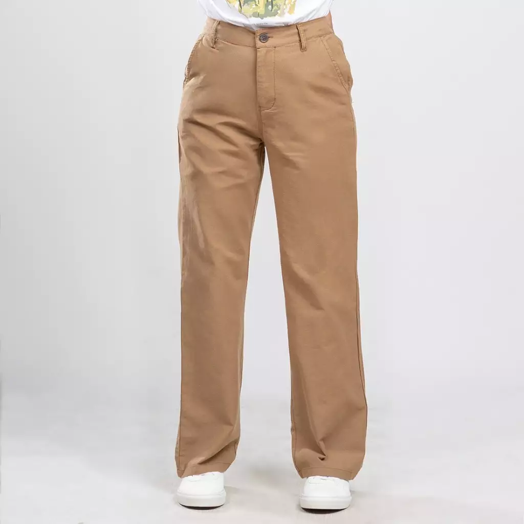 C2 Ukasha Khaki Straight Cut Jeans Wanita