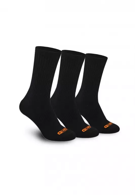 Dri Plus Men's Thick Cotton Sports Crew Length Socks 3 Pairs