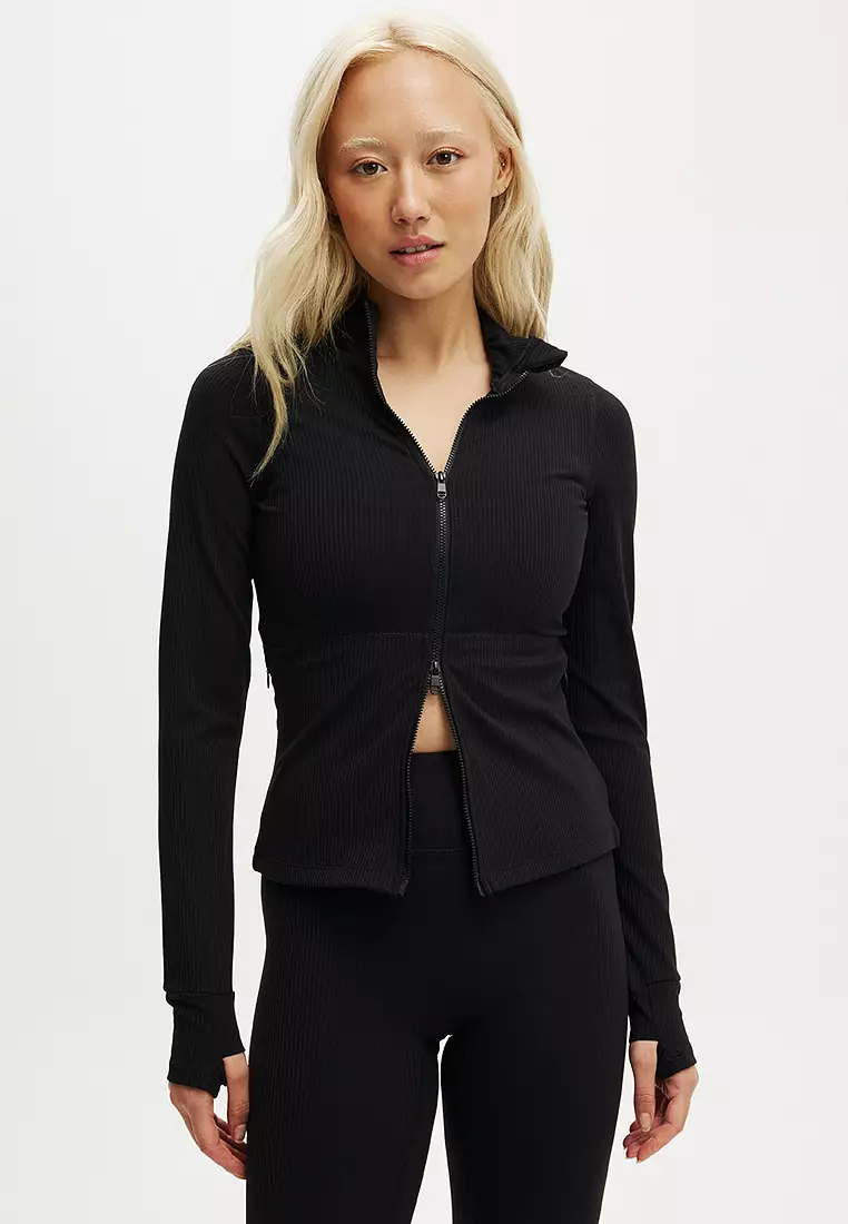 Buy Cotton On Body Ultra Soft Rib Zip Through Long Sleeves Jacket