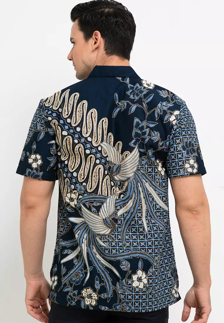 Hem Batik Pria Lengan Pendek Madhava - Kemeja Batik Pria Lengan Pendek Over Size