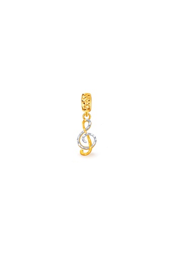 MJ Jewellery white and gold MJ Jewellery Treble Clef Gold Charm P49, 375 Gold 48A07ACE68DEBBGS_1
