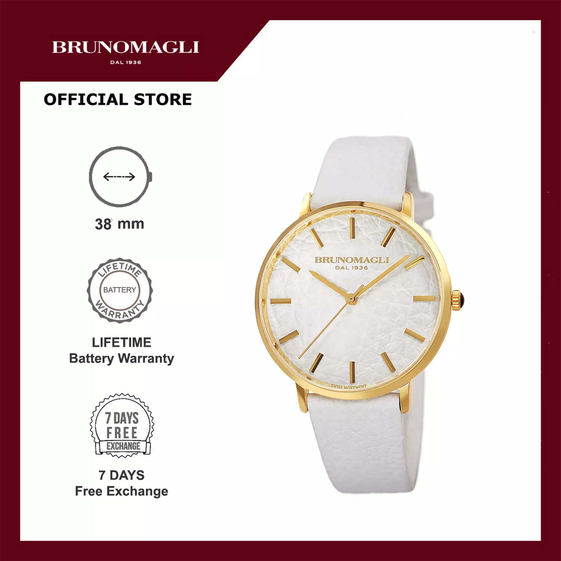 Bruno Magli Roma 21.181223.GY Jam Tangan Quartz Analog