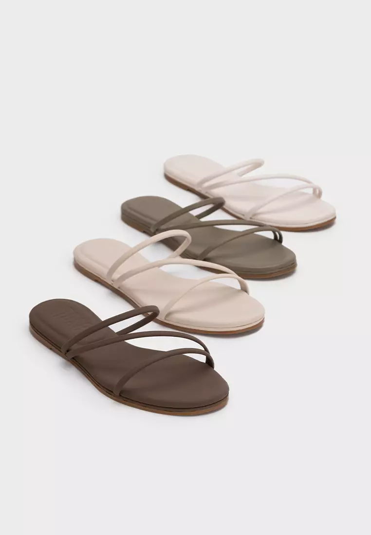 STRAPPY FLAT SLIDES WITH CLOUDFOAM INSOLE